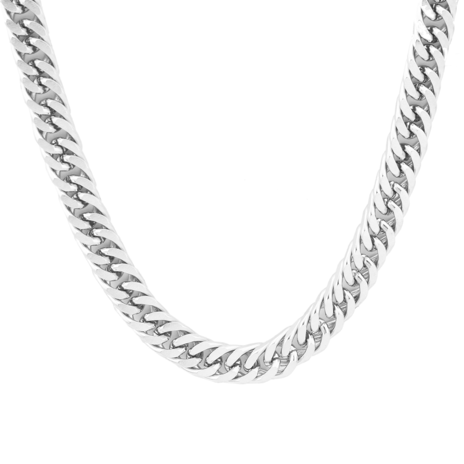 MIAMI Cuban Link łańcuch Naszyjnik ze stali nierdzewnej grube łańcuchy biżuteria biżuteria dla męskich chłopców srebrne prezenty mody 8 mm/10 mm