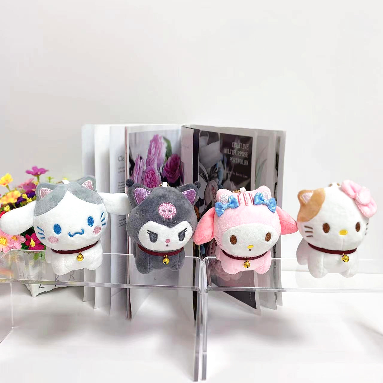 4 인치 고양이 시리즈 Kunomi 플러시 키 체인 봉제 장난감