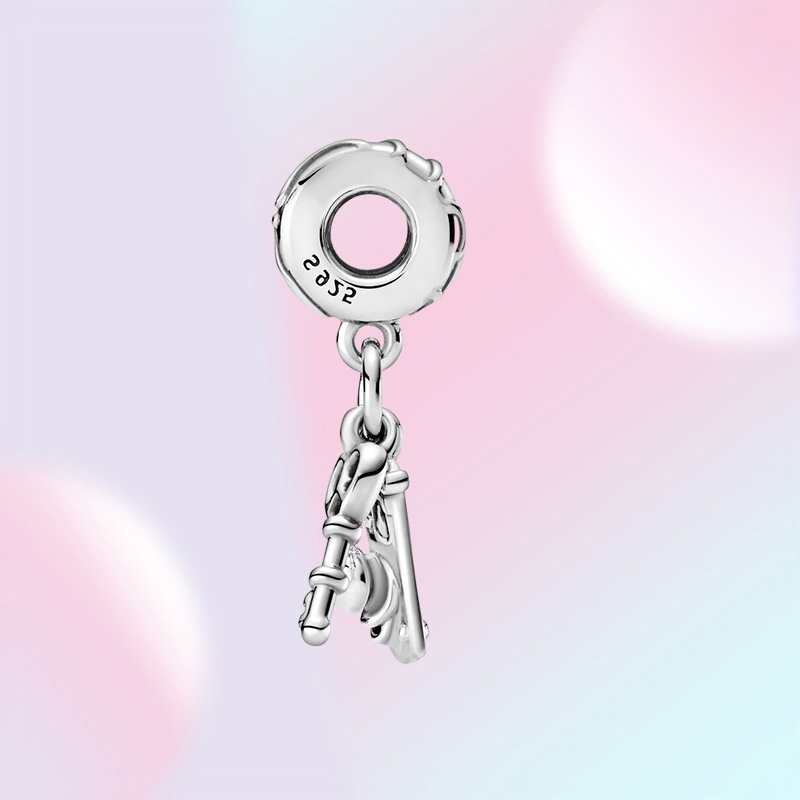 New Arrival 100 925 Sterling Silver Key Door Knob Dangle Charm Fit Original European Charm Bracelet Fashion Jewelry Accessories3560143