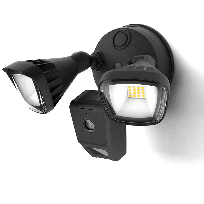 Utomhusväggslampa smart belysning Flood Light WiFi Dual Lighting Security Home Camera strålkastare, rörelseaktiverade 2500 lumen, HD Live View, fungerar med Tuya, Garage