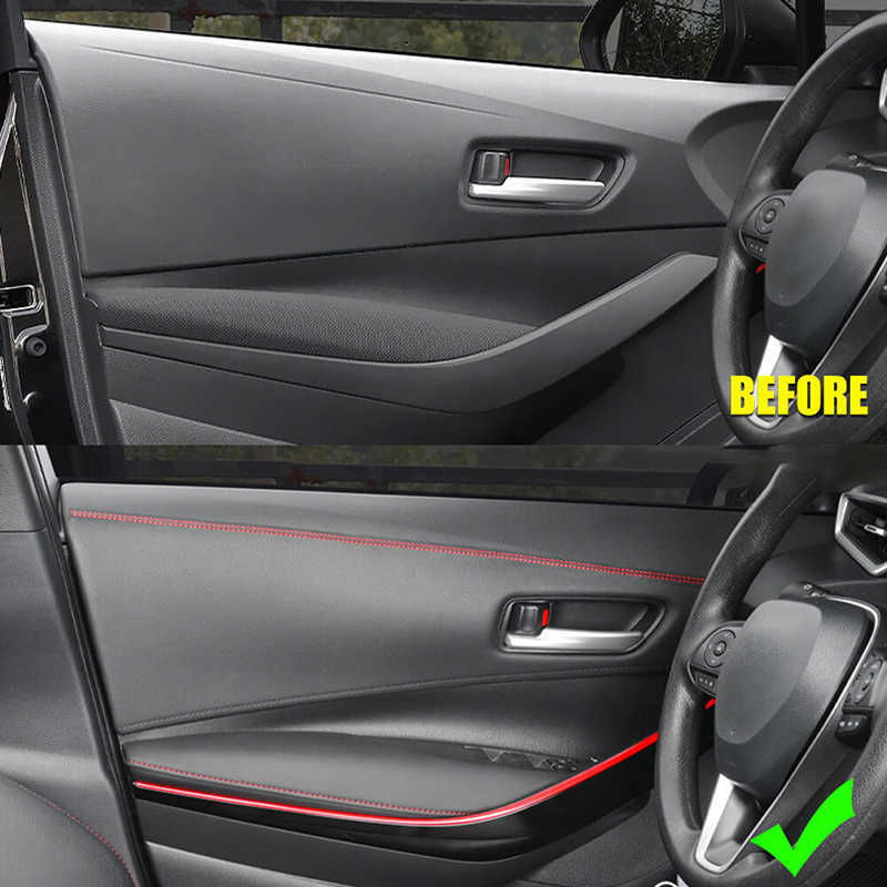 Car Interior Mouldings PU Leather Flexible Trim Strip DIY Self-adhesive Dashboard Decorative Braided Gap Strip Auto Accessories