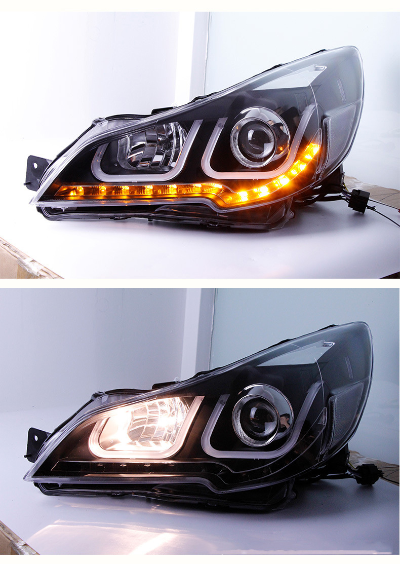 Zespół reflektorów samochodowych ksenonowa lampa dla Subaru Outback 10-14 LED Daytime Lights Runking Streamer Wskaźnik skrętu przednie światła