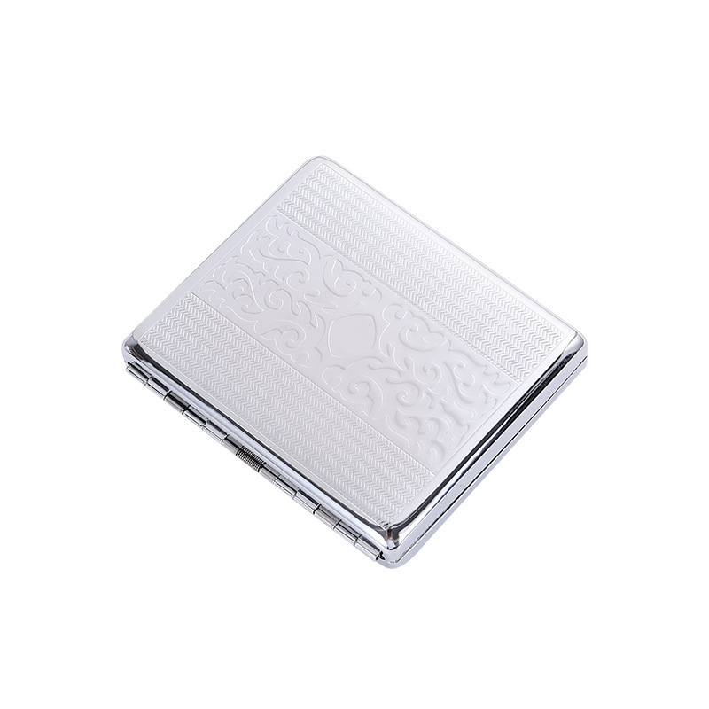 Smoking Pipes Embossed carved pressure resistant cigarette case metal clip portable cigarette case personality