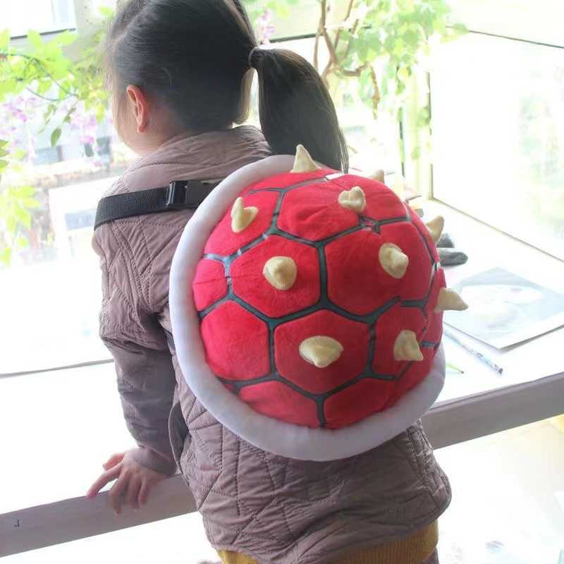 Pluche rugzakken 30 cm 4 -stijl anime Super Koopa Turtle Schoolbag Turtle Shell Green Bowser Plush Toys Backpack Verjaardagscadeau voor kinderen