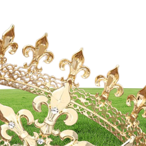 Barokke Vintage Koninklijke Koningskroon Voor Mannen Volledige Ronde Zilveren Grote Gouden Tiara's En Kronen Galafeestkostuum Haaraccessoires 220301255587283