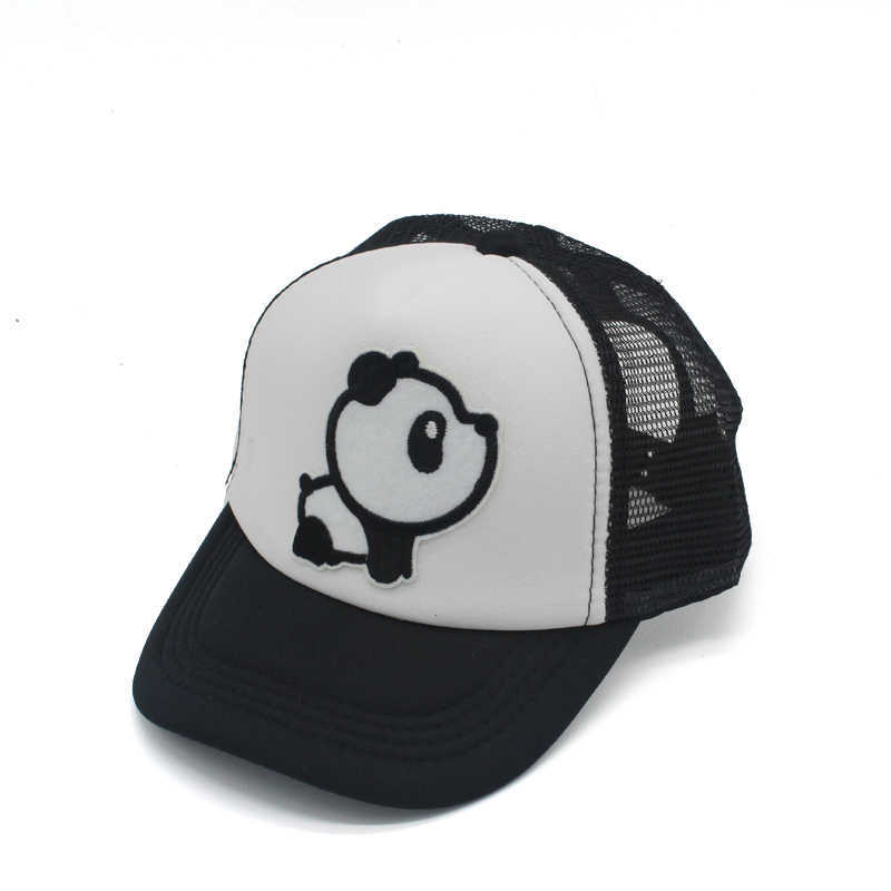 Hoeden zomer cartoon panda patroon net pet voor kinderen kinderen mesh honkbal caps casquette 5 paneel snapback gorras sunhat sunshade hoed p230424