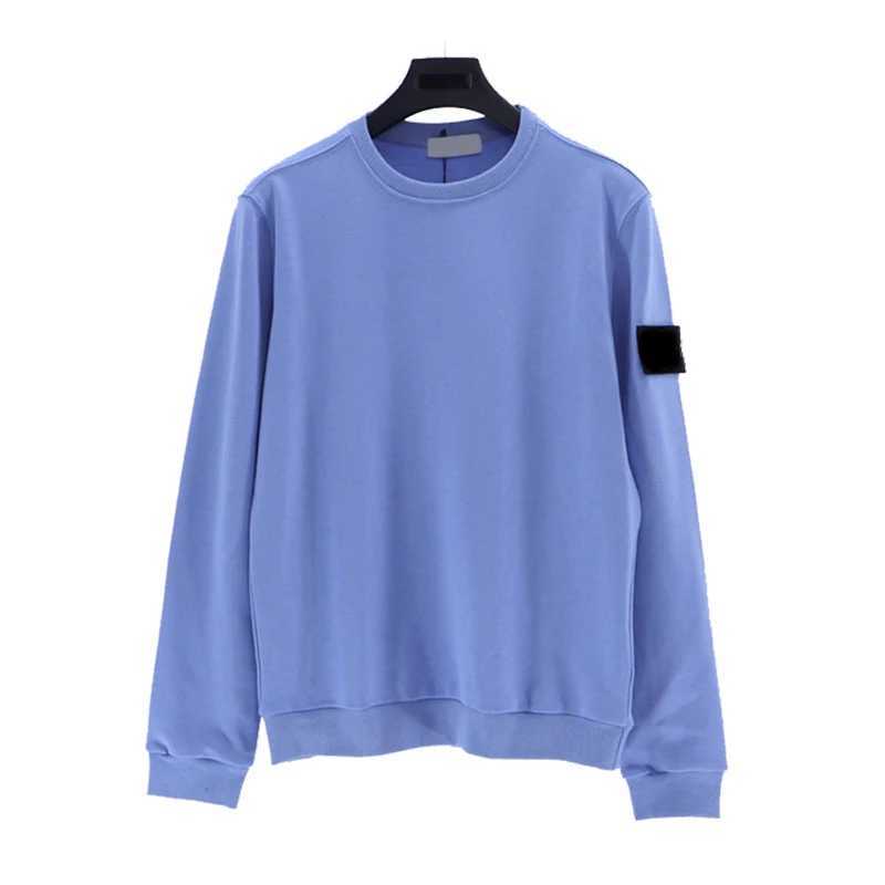 Men's Hoodies Sweatshirts Men'S Solid Color Long-Sleeved Sweater Spring and Autumn Cotton Loose Comfortable Stone Sleeve Label Men and Women'S SweaterL231017