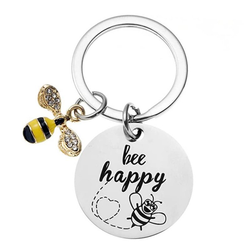 Creative Small Bee Portachiavi Ciondolo Inspirational Borsa in acciaio inossidabile Portachiavi auto Accessori Gioielli Regalo in Buk