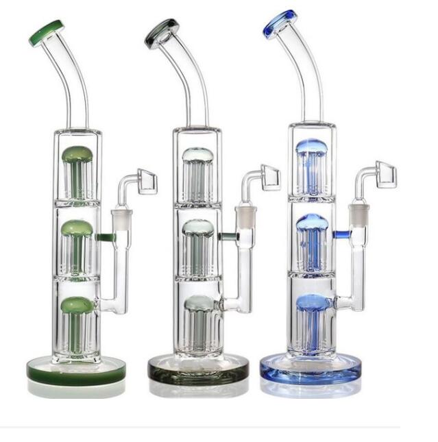 Bongs de água de vidro novos de 13 polegadas Dab Rigs Cachimbo de água de vidro matriz Perc Oil Bong exclusivo com junta de 14 mm