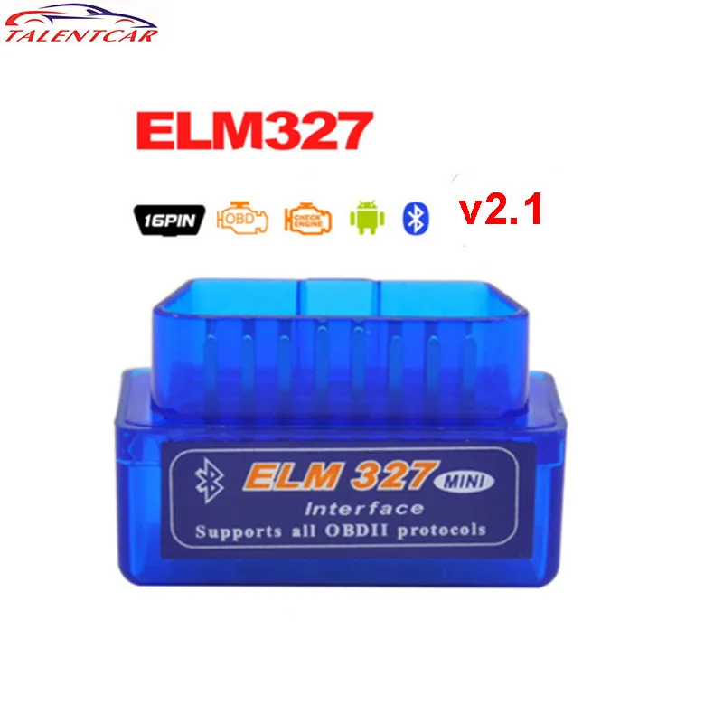 MINI V2.1 ELM327-OBD2 BLUTOTH ADAPTER ULME 327 V1.5 OBDIIスキャナー診断esscan-Werkzeug Auto Code Reader obdii elm327