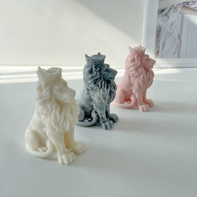 Neue 3D Lion King Silikon Kerzenform DIY Tierform Seifenharz Gipsherstellung Set Schokolade Eisform Desktop Home Decor Geschenke