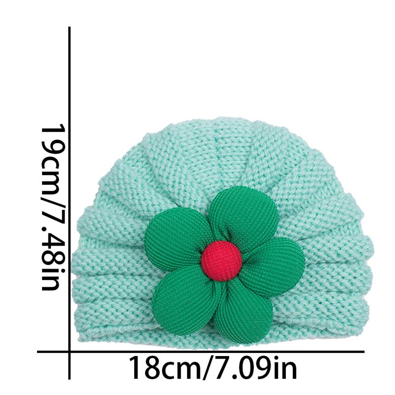 Cappello invernale neonato Cappello caldo lavorato a maglia con fiori Cappello carino bambina Cappello turbante neonata Cappello di lana Accessori capelli bambini