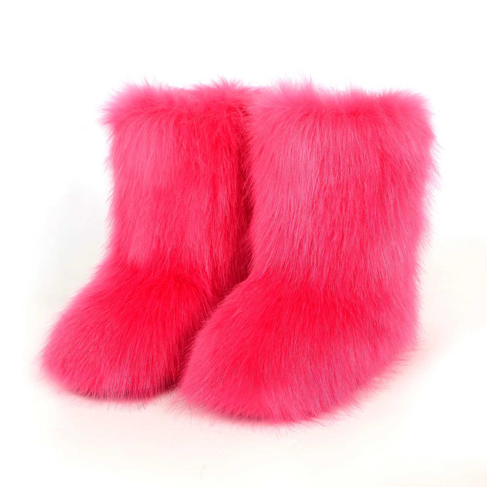 lady zimowe buty futrzane botki y2k kobiety rozmyte buty puszyste futrzane sztuczne futrzone buty śnieżne pluszowe ciepłe butelki mody butowe buty obuwie