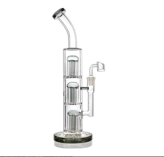 Bongs de água de vidro novos de 13 polegadas Dab Rigs Cachimbo de água de vidro matriz Perc Oil Bong exclusivo com junta de 14 mm