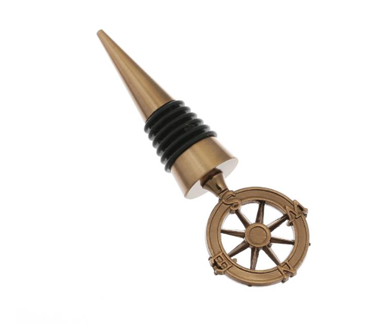 Bar Tools Golden Compass Wine Stopper Wedding gynnar gåvor Retro Vinflaskstoppare Souvenirer Legering Compass Bottle-Stopper SN754