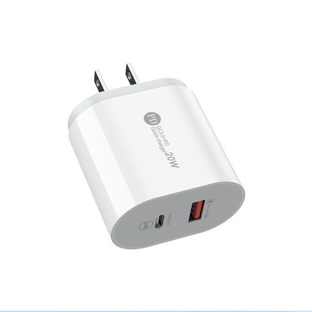 Caricatore USB a 2 porte Carica rapida 3.0 PD 20W Tipo C Caricatore telefono Adattatore di ricarica rapida Huawei Xiaomi Samsung