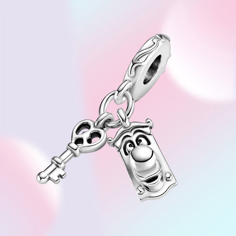 Nouveauté 100 925 en argent Sterling clé porte bouton balancent charme ajustement Original européen bracelet à breloques bijoux de mode accessoires3891606