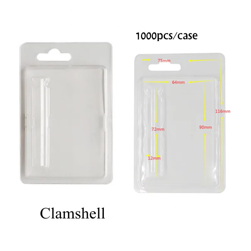 Clamshell Packaging for 510 Vape Cartridges 1ml 0.5ml 1ml Atomizer PVC Blister Retail Packaging for Oil Cartridge Vaporizer Carts USA STOCK Empty /case