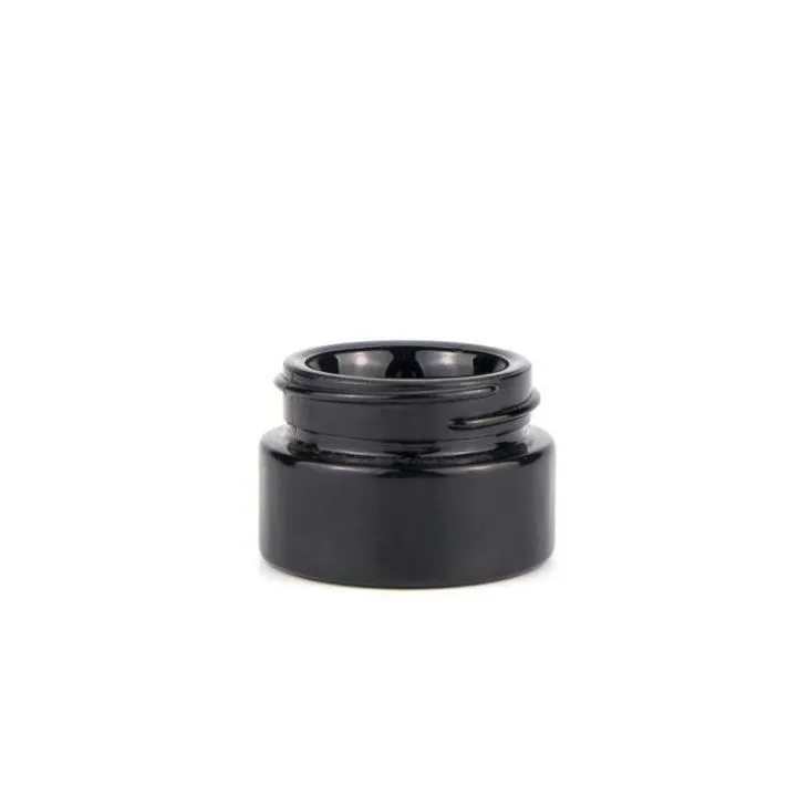 UV bottles Protection Full Black 5ml Glass Cream Jars Bottle Wax Dab Dry Herb Concentrate Container