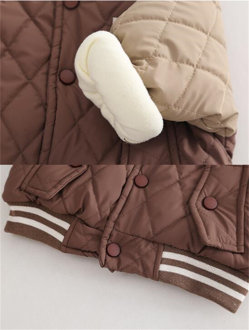 2024 Popularne mieszane kolory chłopców bawełniany płaszcz bawełniany kurtki dla dzieci zimowe ciepło zagęszczone bawełniane ubrania dla chłopców płaszcz chłopców