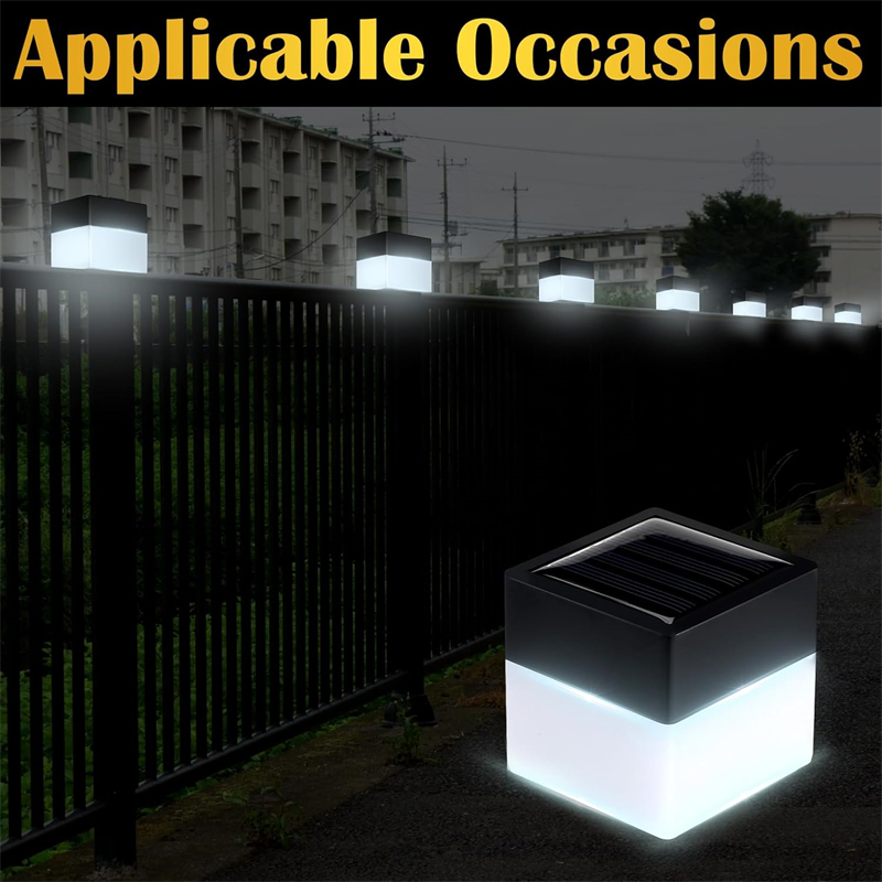 Lâmpada solar LED Luzes solares para jardim Post Cap Light Luzes de pilar quadradas para cercas de ferro forjado, quintal frontal, quintal, paisagismo residencial