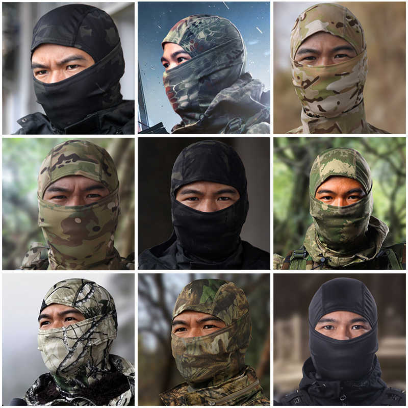 Cycling Caps Masks Tactical Camouflage Balaclava Full Face Mask Wargame CP Militaire hoed Jacht fietsen Cycling Army Multicam Bandana Neck Gaiter