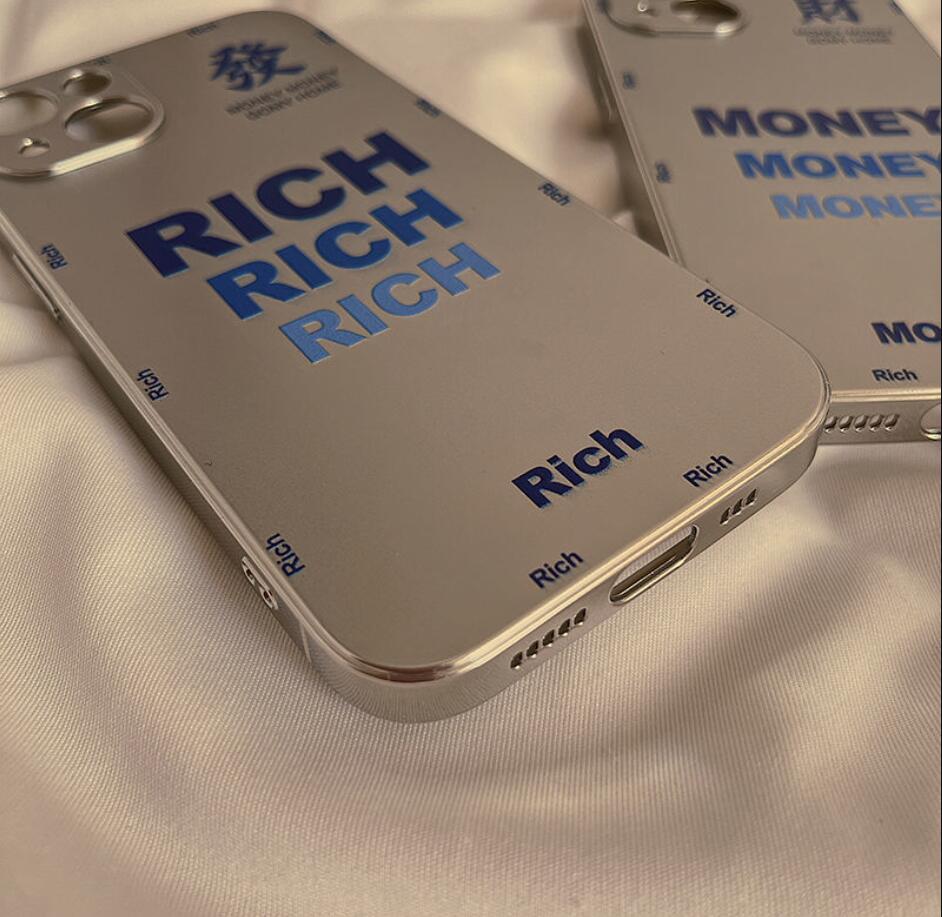 Neues Design bedruckte Hüllen Money Galvanik-Handyhülle für iPhone 14 Pro Max 13 12 11 Rich