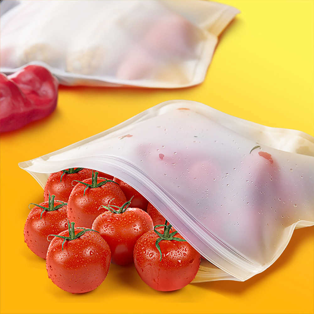 Nova organização de armazenamento de cozinha de bolsa de tampa de plástico de plástico