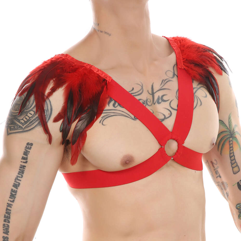 Imbracatura BDSM sexy da uomo, fascia toracica, porno, top corto, accessori rave, costume il corpo esposto, bikini Sissy gay, mini lingerie