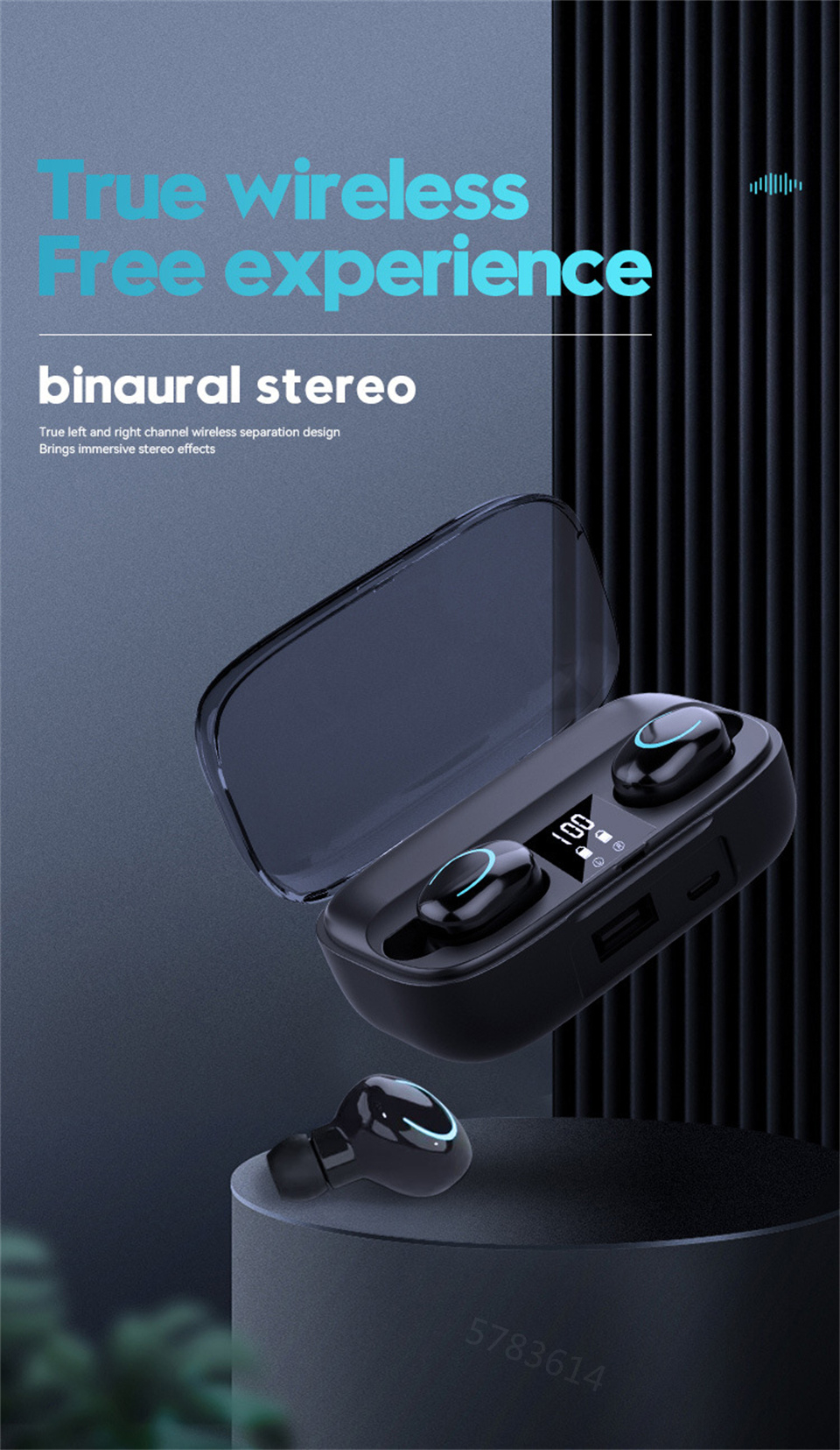 新しいワイヤレスBluetooth 5.2マイク付きヘッドセットコールコールイヤホンステレオミュージックゲームイヤホン大容量バッテリー
