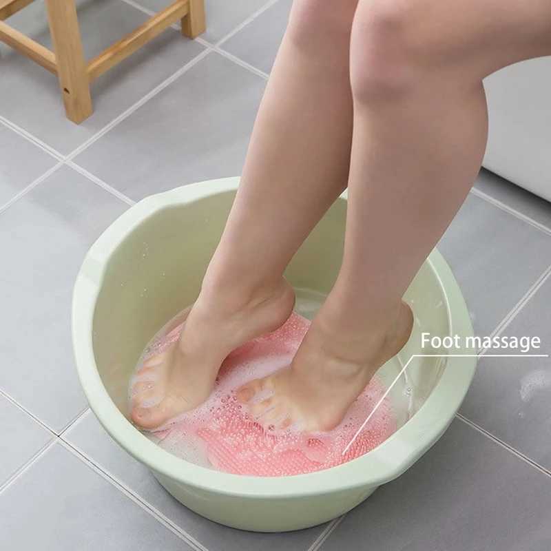 Nouvelle brosse de lavage des pieds frotter le dos avec une brosse à ventouse outil de salle de bain coussin de Massage des pieds tapis de Massage de douche coussin de bain exfoliant antidérapant