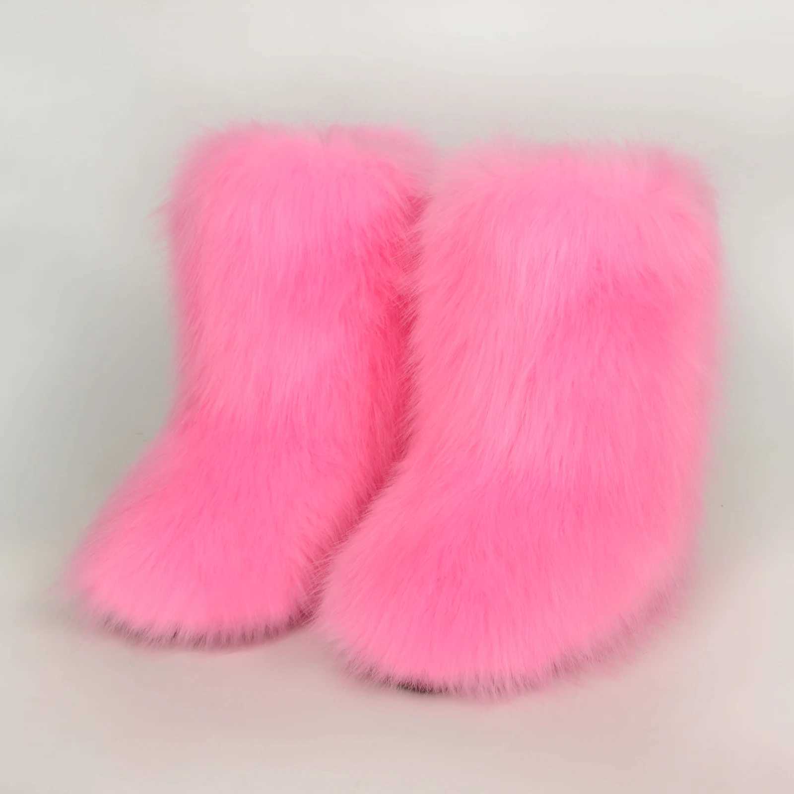 lady zimowe buty futrzane botki y2k kobiety rozmyte buty puszyste futrzane sztuczne futrzone buty śnieżne pluszowe ciepłe butelki mody butowe buty obuwie
