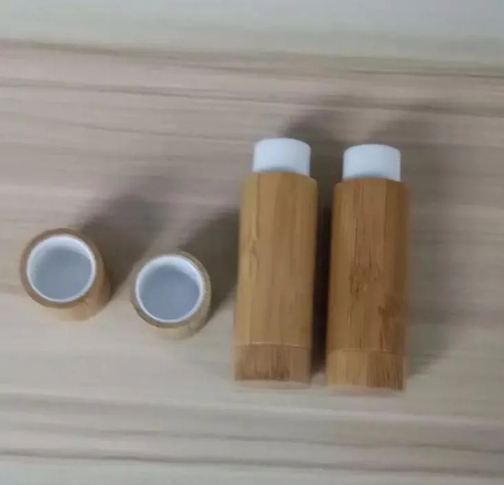 5.5g Tubos de lips de bambu Bambor garrafa de contêiner de bico lábio vazio Tubo de batom de diy recipientes cosméticos Tubos de protetor labial lábios