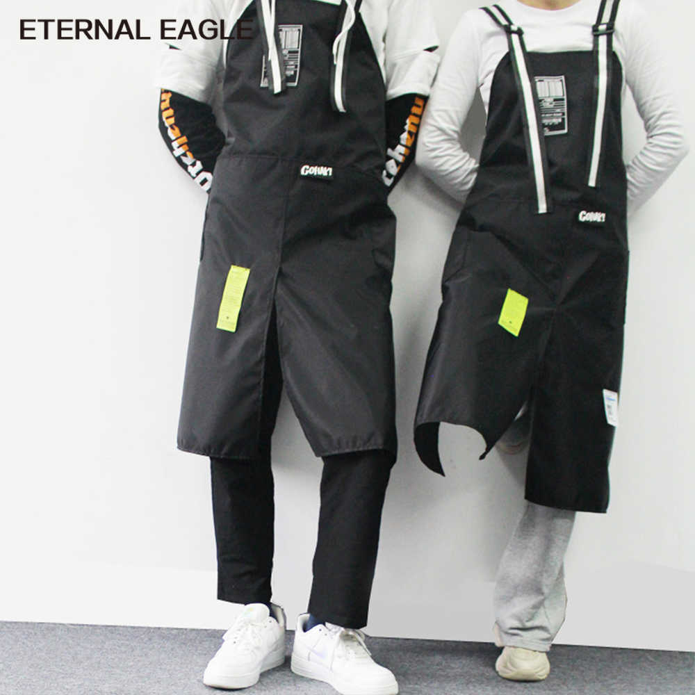 New 2023 New Fashion Nylon Waterproof Apron Coffee Shop Hairdresser Florist Work Clothes Long Slit Adjustable Nail Salon Apron