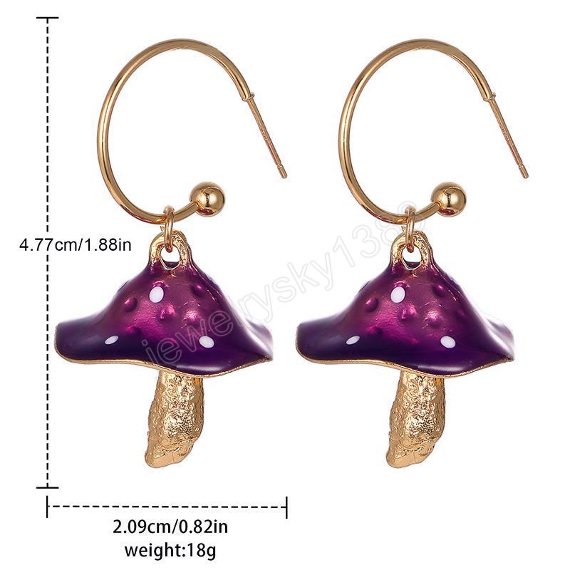 Mignon champignon pendentif boucles d'oreilles pendantes pour femmes filles créatif coloré boucles d'oreilles quotidien fête de mariage bijoux cadeaux