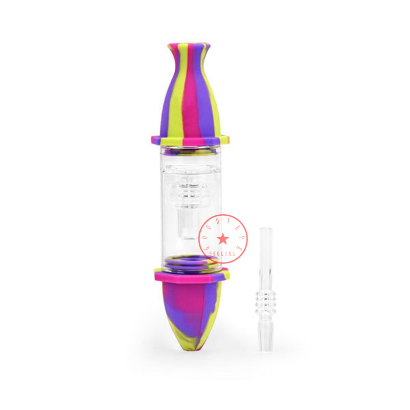 Ładne kolorowe palenie silikonowe fajki wodne rurki rakiety Kształt Zioło Tytoniowy Filtr Glass Waterpipbler Olejki olejne 10 mm paznokcie gwoździe