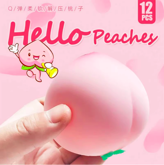 Peach pinch music simulated fruit slow rebound decompression artifact decompression vent ball for boring children's toys in class