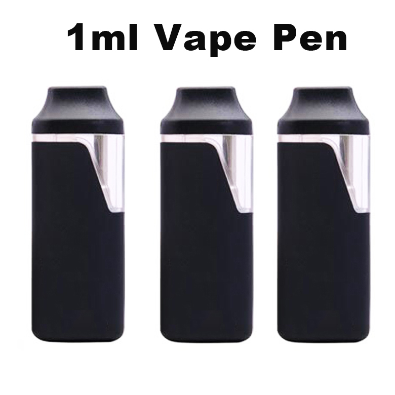 USA STOCK Vape Pen 1ml Disposable E-cigarette Pod Carts Thick Oil Empty Palm Size Box Shaped Pens Rechargeable 280mah Battery Ceramic Coil Vaporizer Custom Logo Color