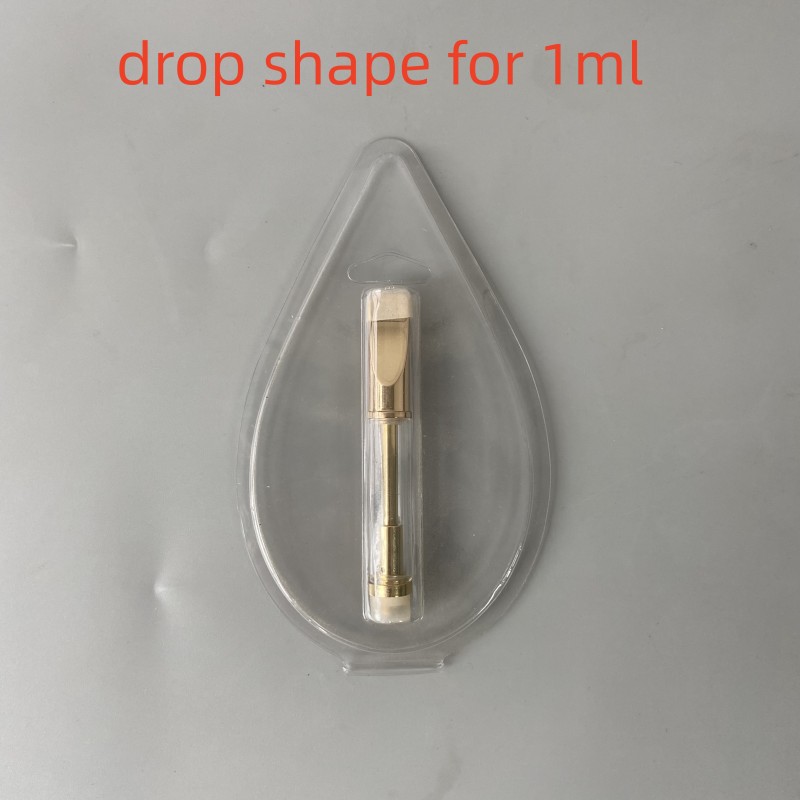 Forme de goutte en forme de rectangle de haute qualité pour 1 ml d'emballage de cartouche de vape d'huile en plastique au détail