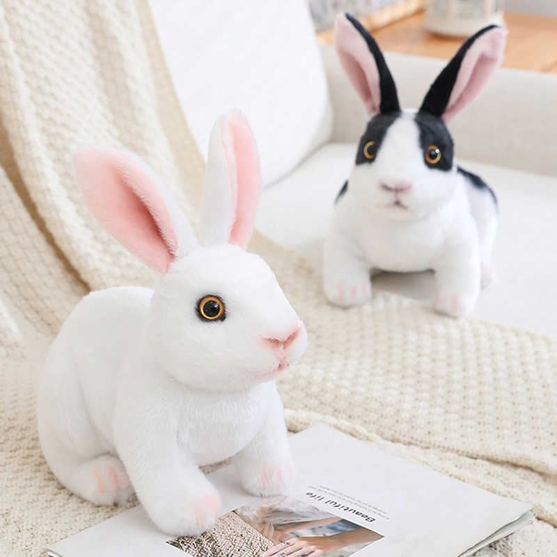 Nieuwe gesimuleerde konijn pluche pop 2023 Bunny Paaskinderen voorstander van cadeau Happy Easter Day Decor voor huis gelukkig nieuwjaar feestartikelen