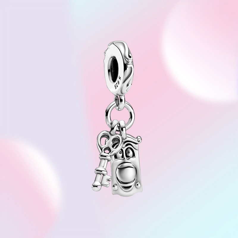 Nouveauté 100 925 en argent Sterling clé porte bouton balancent charme ajustement Original européen bracelet à breloques bijoux de mode accessoires3891606