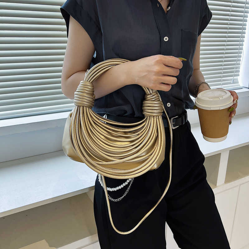 Сумки для плеча новая сумка для лапши для женщин вручную вручную веревочную веревочную шкату
