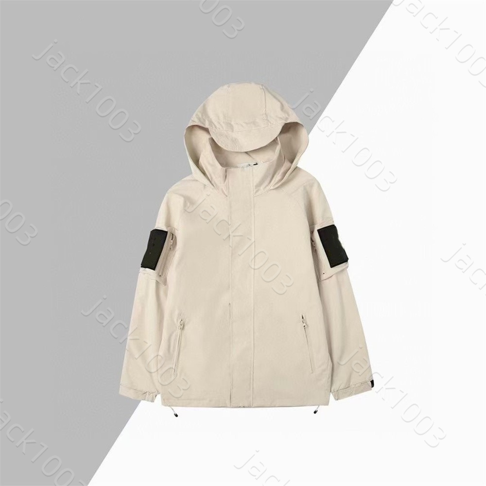 New ISLAND waterdicht Dubbellaags outdoorjassen Merk Heren Badge Borduren Revers Metalen Ritsjassen Patchwork Man STONE Mouw Epaulet Sport Jogger Casual jassen 09