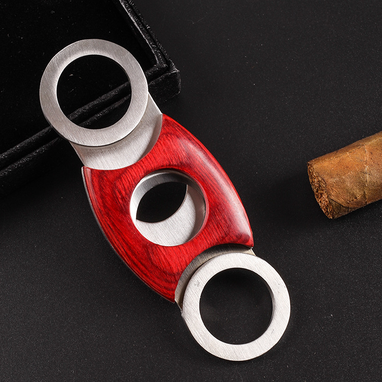 Rökande rör Redwood rostfritt stål dubbelkantig cigarrkniv