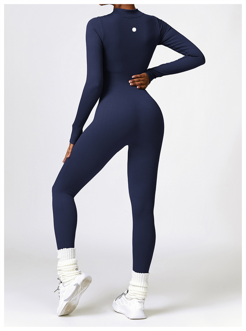 LL-6953 Kvinnor Jumpsuits Yoga Outfits Lång ärm nära passande dans Jumpsuit långa byxor andningsbara leggings skruvtråd material