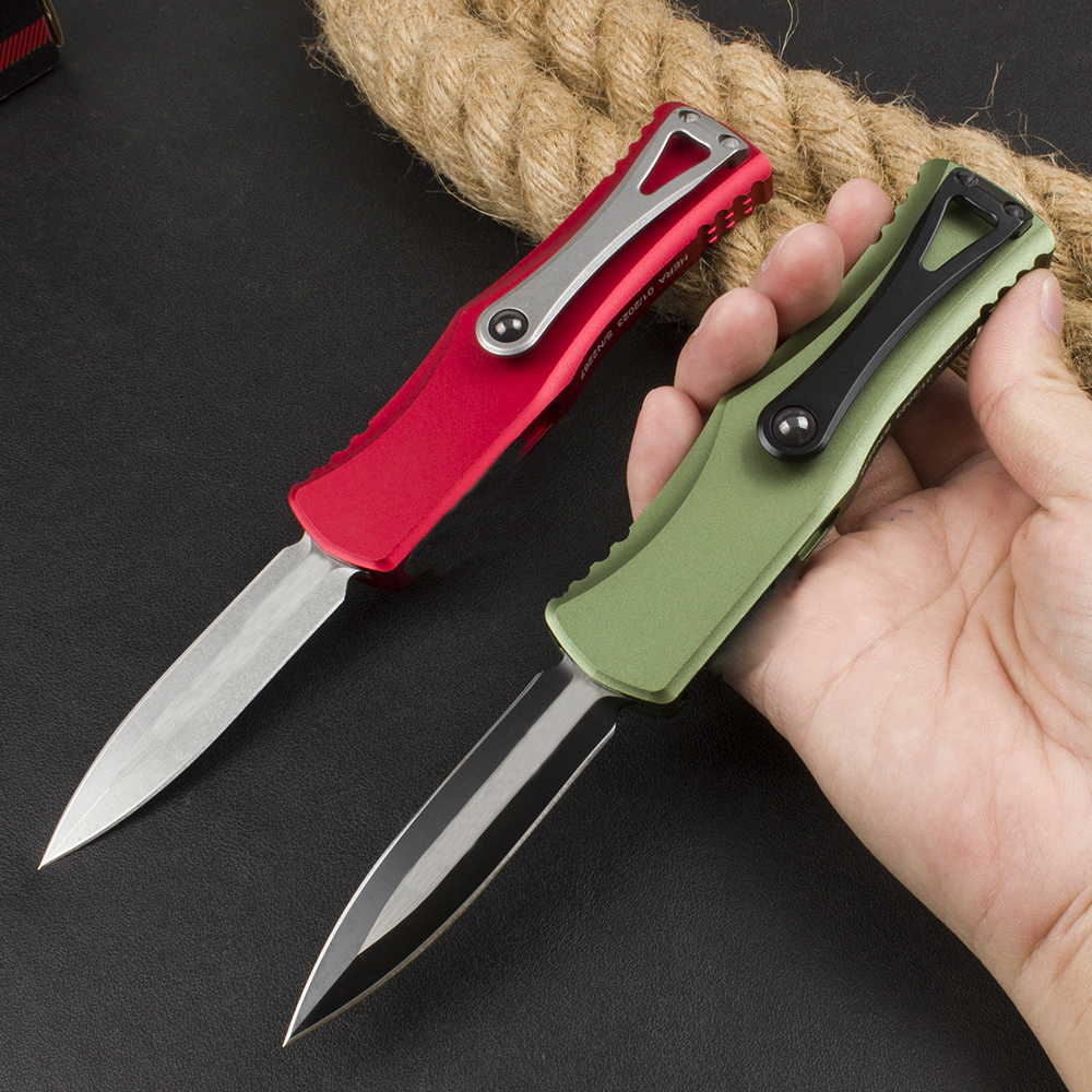 New Micro tech 702-10OD Hera AUTO Knife 2.95" Double Edge Blade, Aluminum Handles, Camping Outdoor Tactical Combat Self-defense Knives EDC Pocket Tool