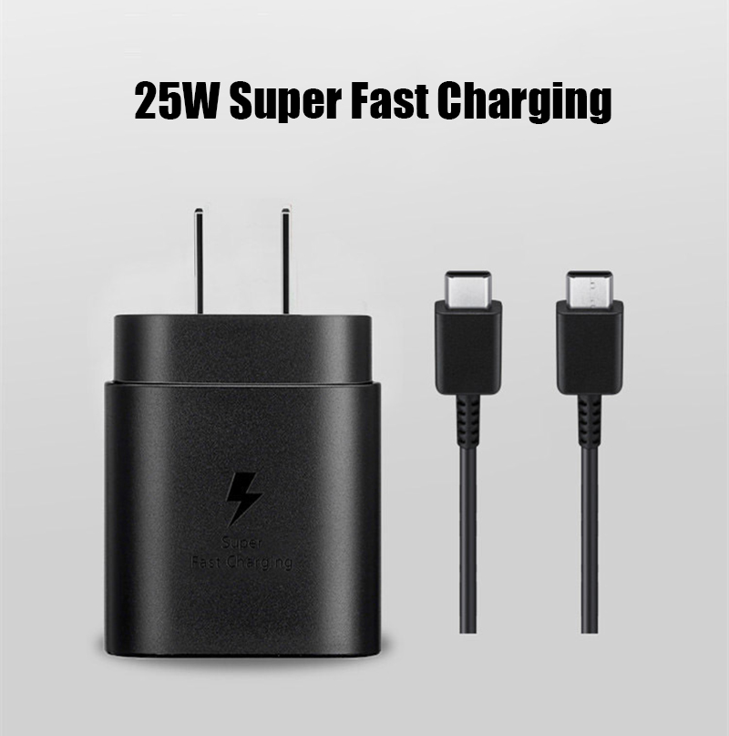 25W PD Charger for Samsung S23 S22 S21 NOTE Super Fast Charging Adapter USB C PPS Quick Charge Socket US EU with Retail Package izeso