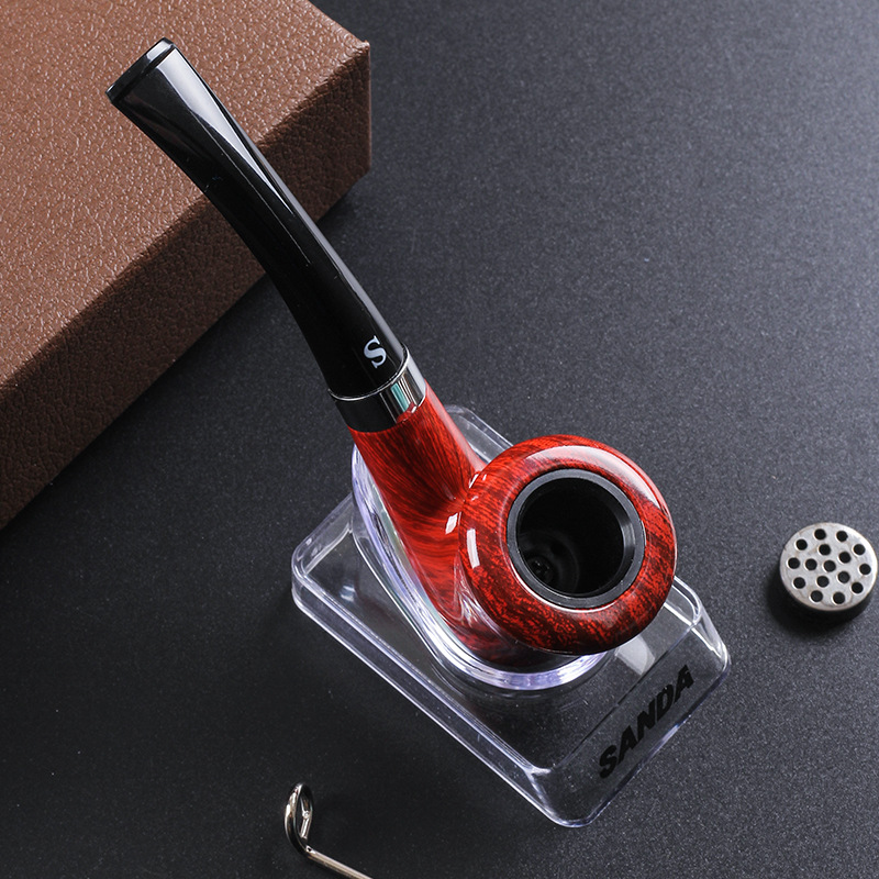 Smoking Pipes Small Pipe Set Durable Bakelite Small Hammer Pipe Circulation Filter Curved Accessory Gift Box