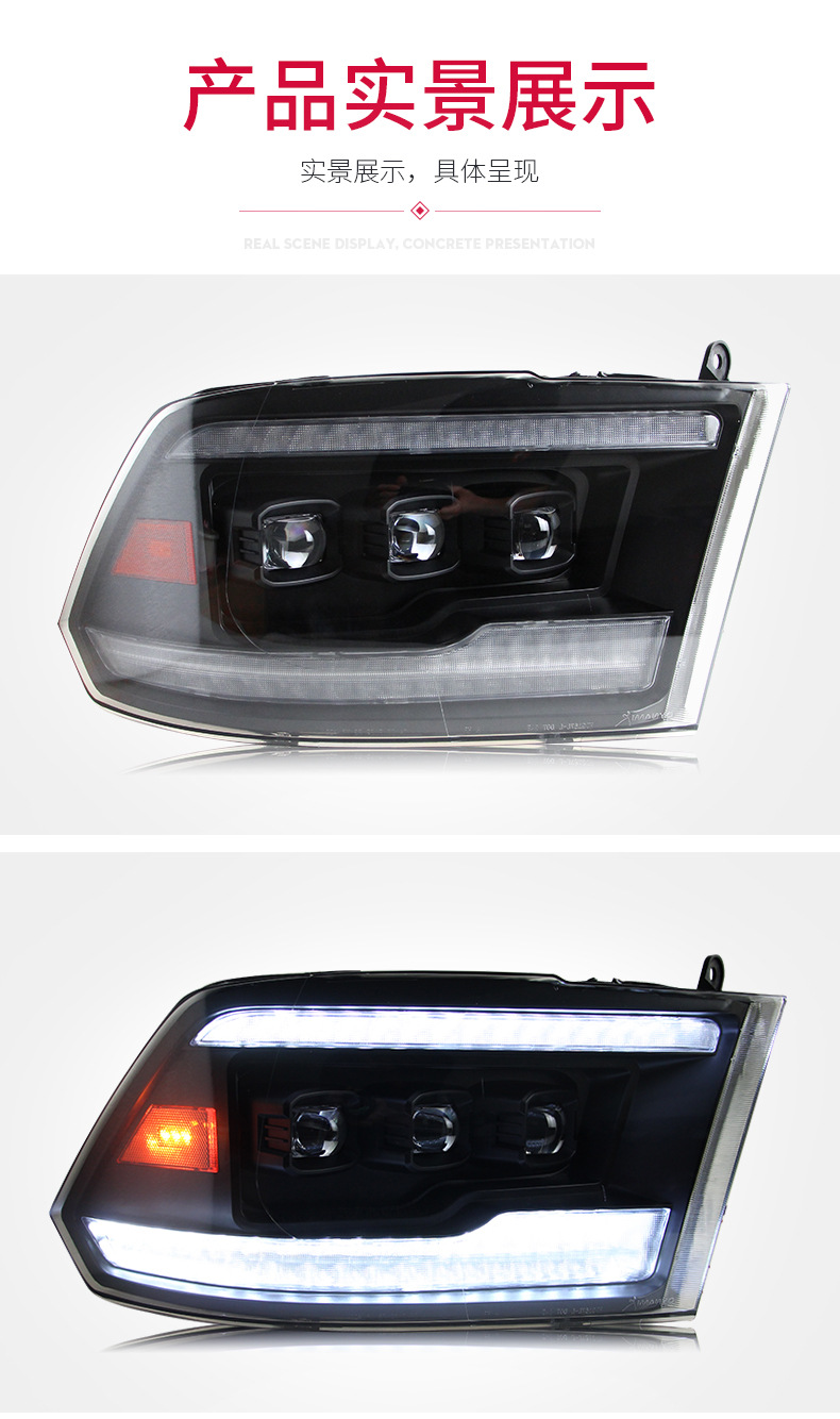 Feux de voiture pour Dodge RAM 2008 – 2018, phare de Style ancien DRL, phares à Signal dynamique, accessoires automobiles