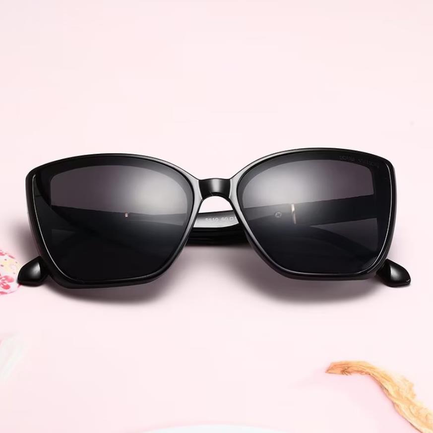 Mode lyx polariserad överdimensionerad 5810 solglasögon kvinnor kattögon solglasögon oval designer solglasögon för kvinna uv skydd harts 327w